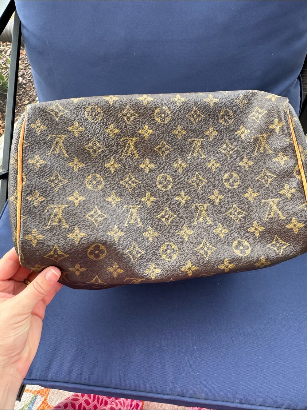 Louis Vuitton Brown Monogram Canvas Duffel Bag with Natural Leather Trim - Picture 10 of 10